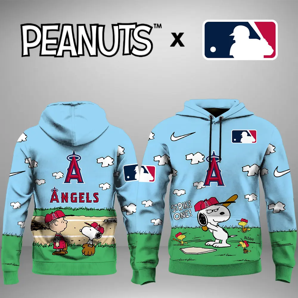 Los Angeles Angels MLB X Snoopy Peanuts' 75th Anniversary Unisex Hoodie