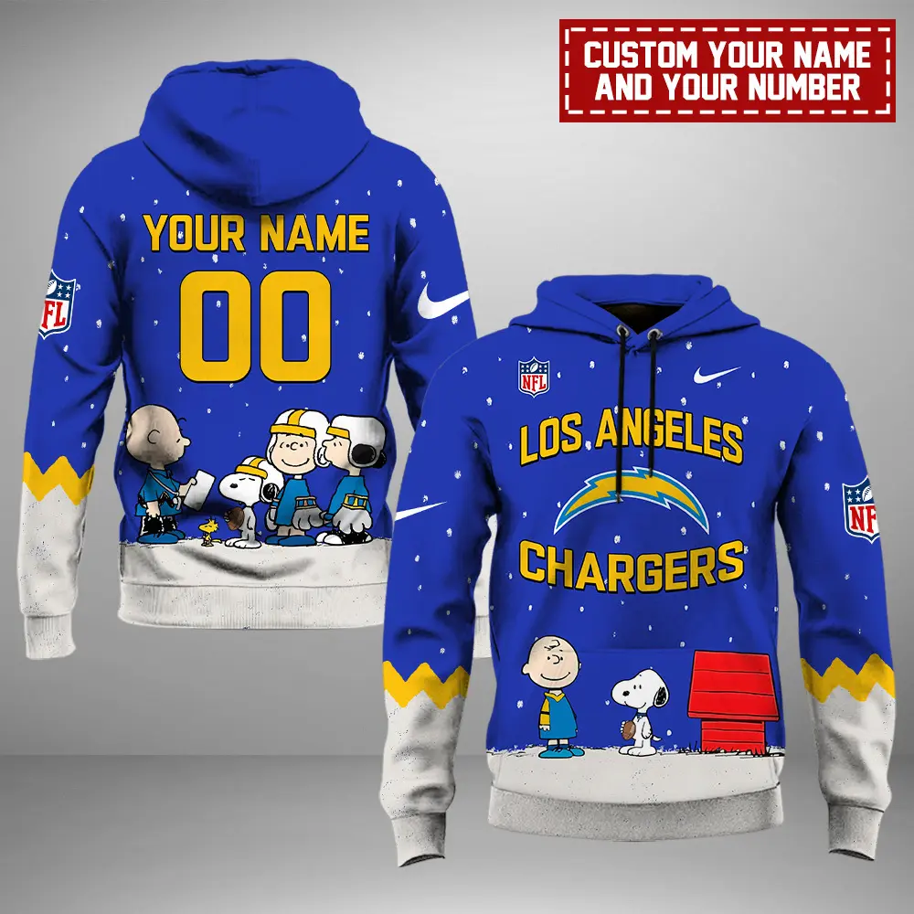 Los Angeles Chargers NFL Peanuts & Snoopy Night 2024 Personalized Unisex Hoodie