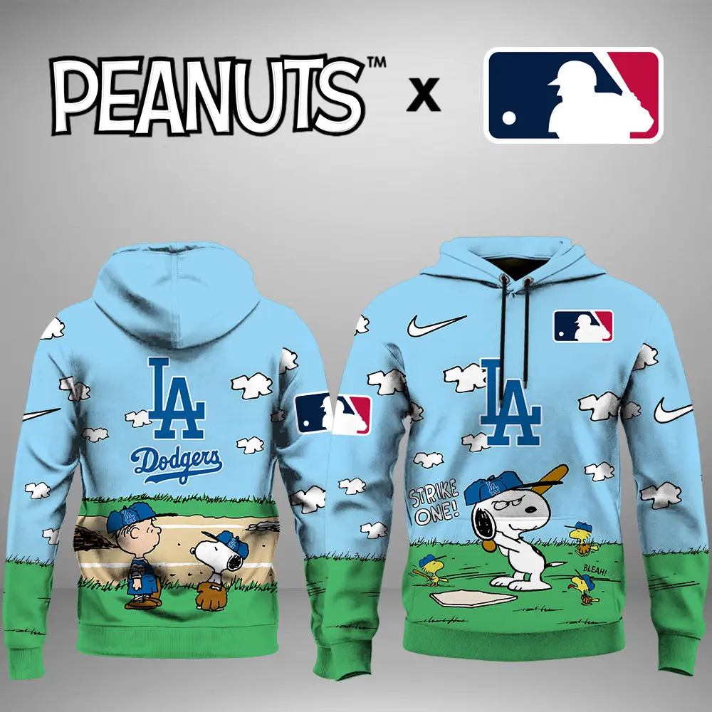 Los Angeles Dodgers MLB X Snoopy Peanuts' 75th Anniversary Unisex Hoodie