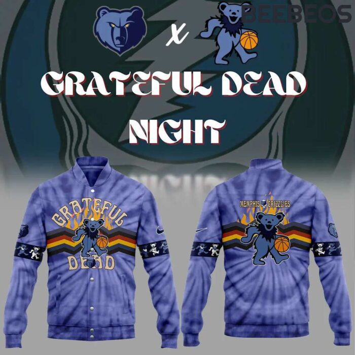 Memphis Grizzlies Grateful Dead Night Baseball Jacket