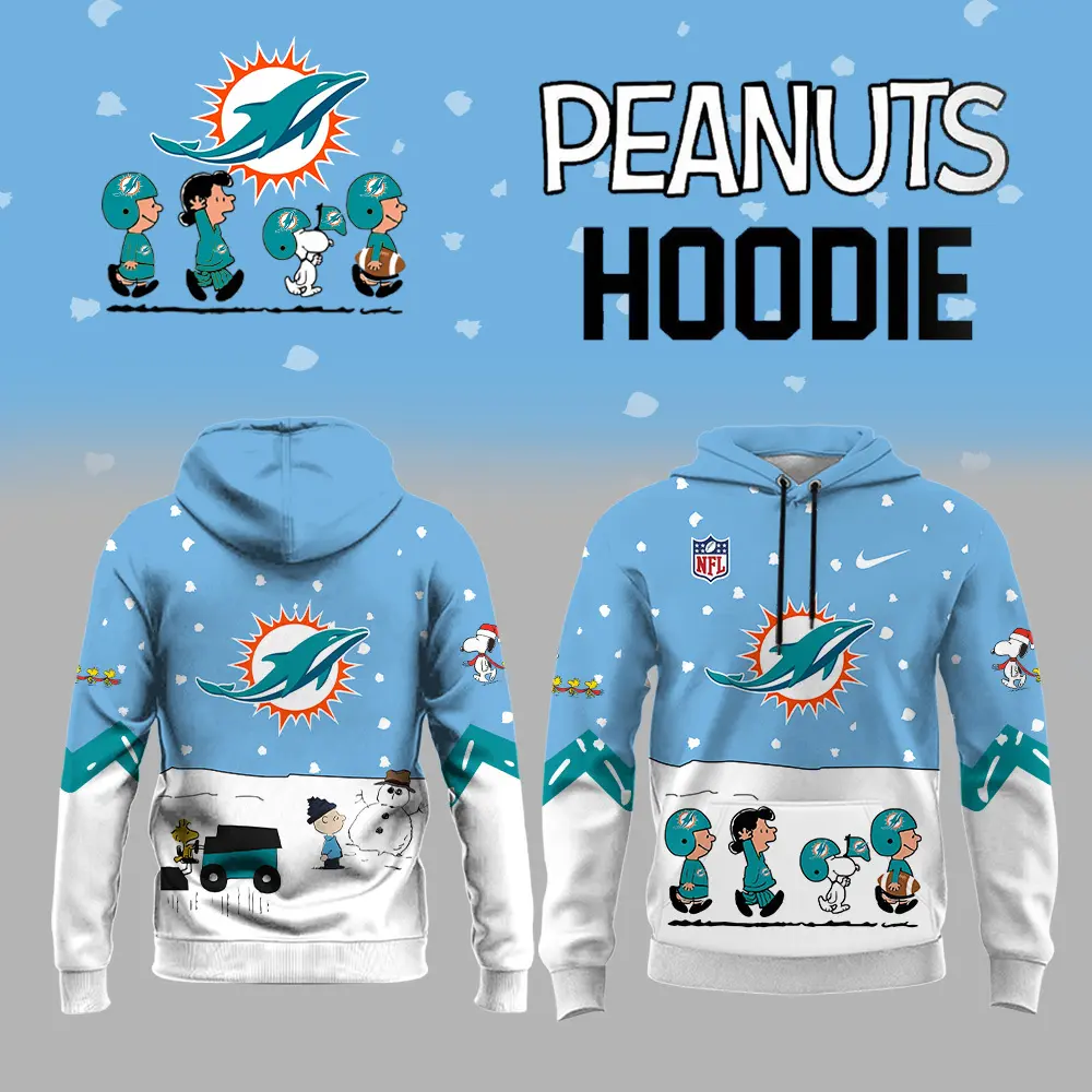 Miami Dolphins NFL Peanuts Snoopy Night Nike Unisex Hoodie