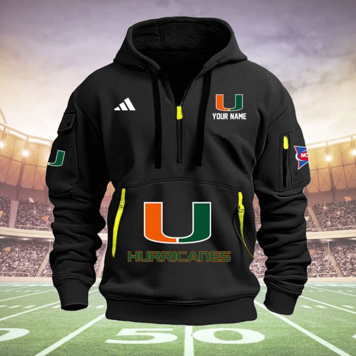 Miami Hurricanes Quarter Zip Hoodie NCAA2052