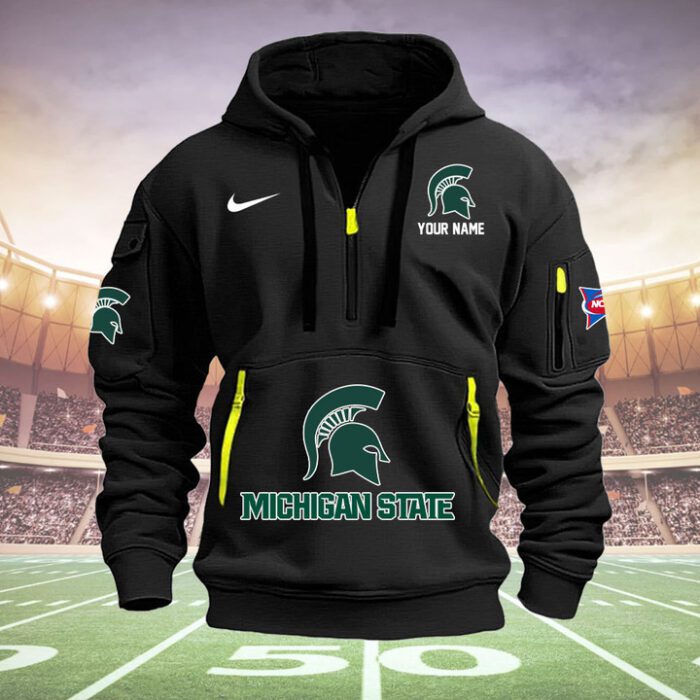 Michigan State Spartans Quarter Zip Hoodie NCAA2045