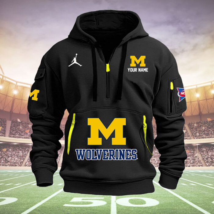 Michigan Wolverines Quarter Zip Hoodie NCAA2109