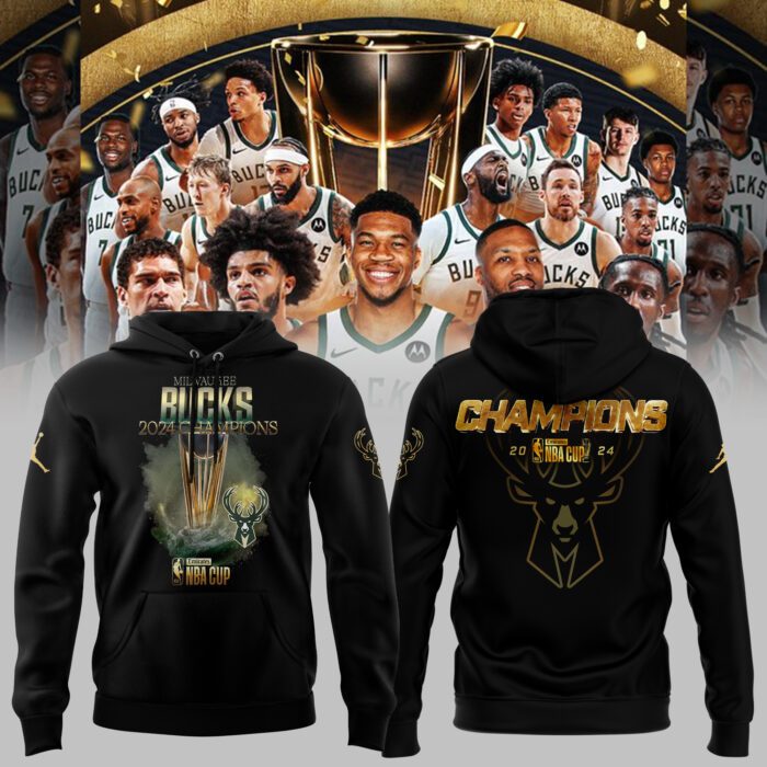 Milwaukee Bucks Champions NBA Cup Hoodie 2024 BHD6148