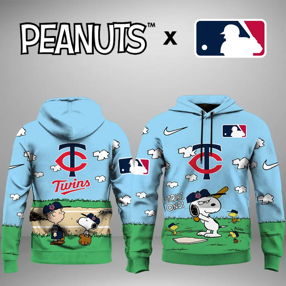 Minnesota Twins MLB X Snoopy Peanuts' 75th Anniversary Unisex Hoodie