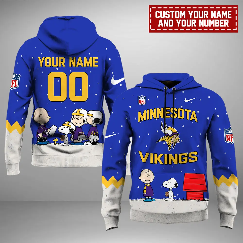 Minnesota Vikings NFL Peanuts & Snoopy Night 2024 Personalized Unisex Hoodie