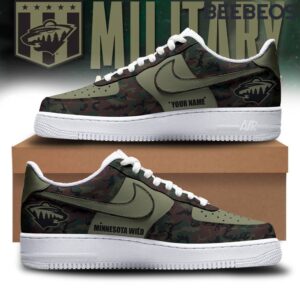 Minnesota Wild NHL Military Apreciation Camo Air Force 1 Shoes