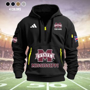 Mississippi State Bulldog Quarter Zip Hoodie NCAA2020