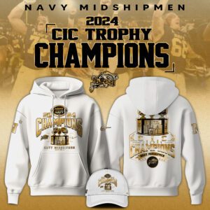 Navy Midshipmen x CIC Trophy Champions Unisex White Hoodie GHS2065