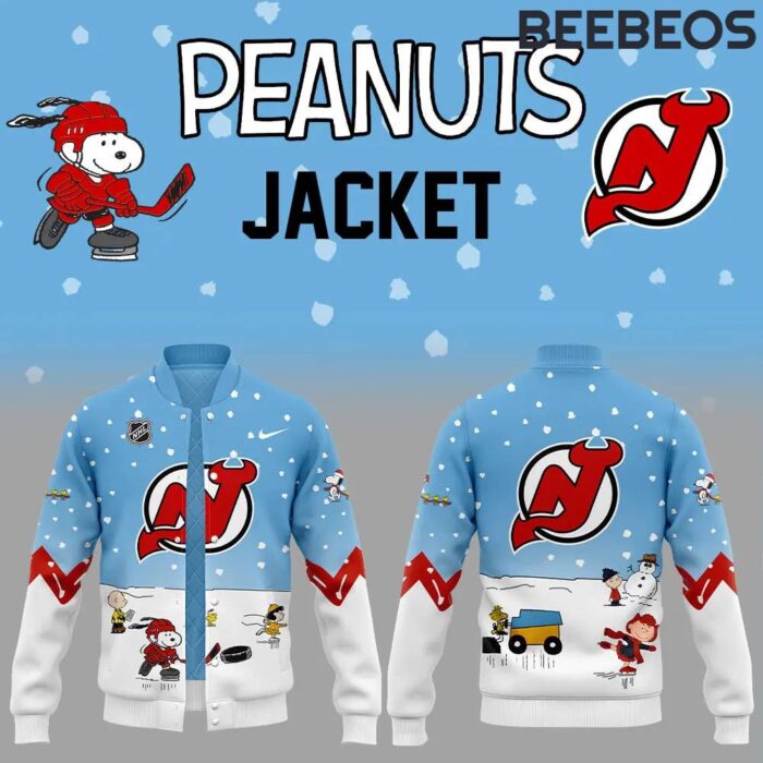 New Jersey Devils Peanuts & Snoopy Night Baseball Jacket