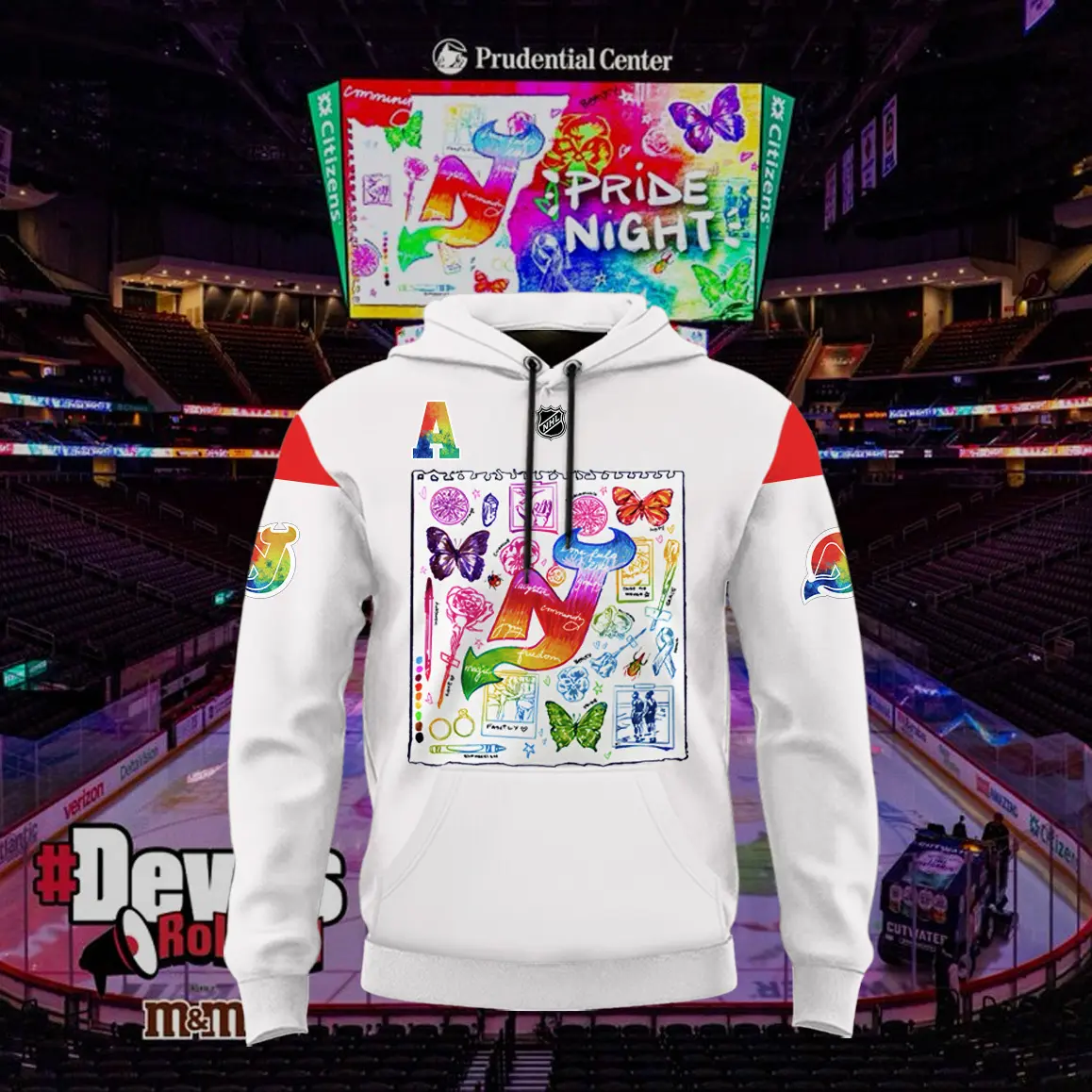 New Jersey Devils Pride Night Jersey Hoodie WUH3108