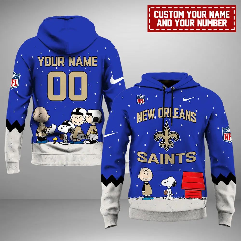 New Orleans Saints NFL Peanuts & Snoopy Night 2024 Personalized Unisex Hoodie