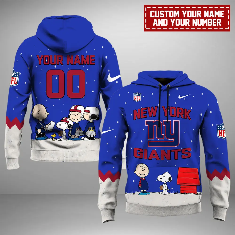 New York Giants NFL Peanuts & Snoopy Night 2024 Personalized Unisex Hoodie