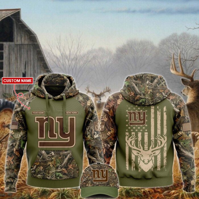 New York Giants NFL x Hunting Unisex Hoodie Cap Joggers Set - Military Green HCJ1697