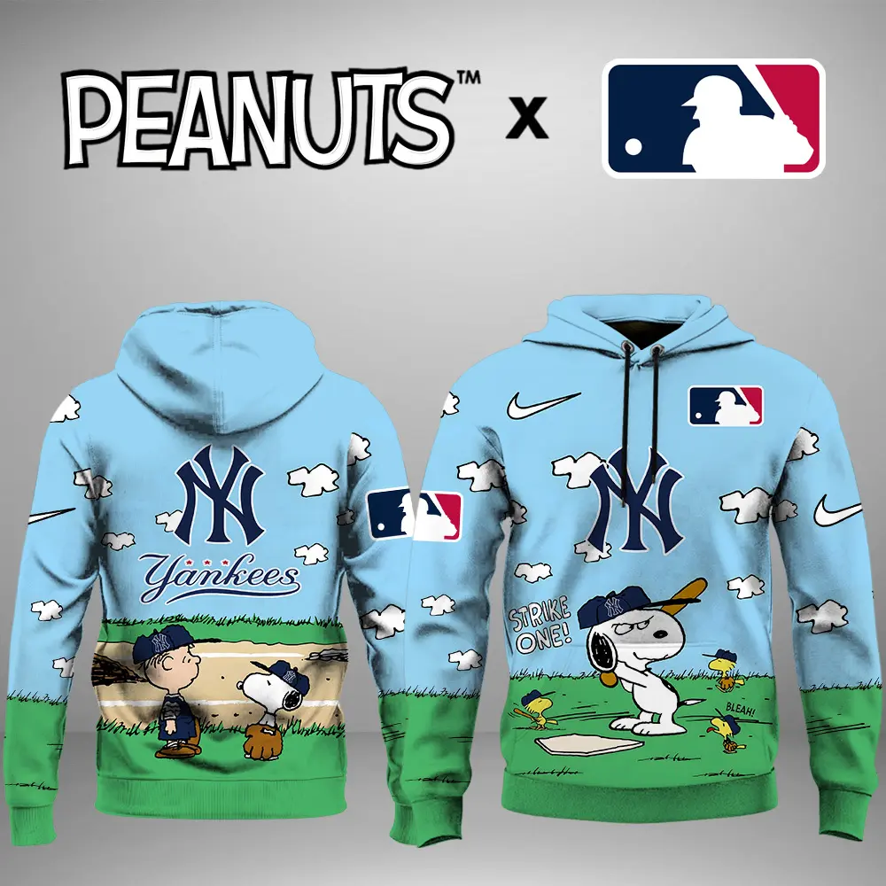 New York Yankees MLB X Snoopy Peanuts' 75th Anniversary Unisex Hoodie