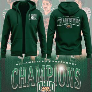 Edition 2024 MAC Champions Ohio Bobcats Football Zip Hoodie FZH1030