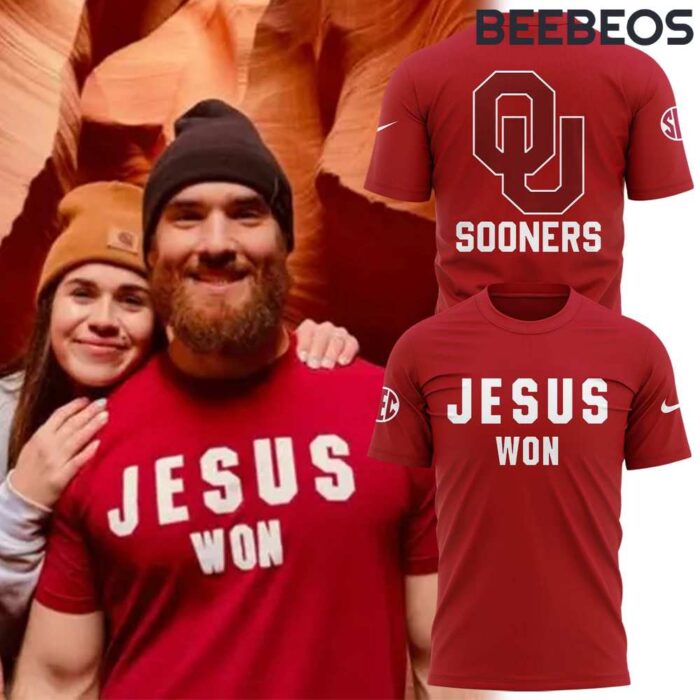 Oklahoma Sooners Football Jesus Won Performance T-Shirt