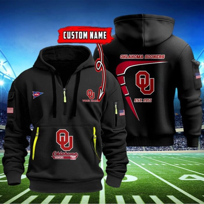 Oklahoma Sooners Quarter Zip Hoodie NCAA2124