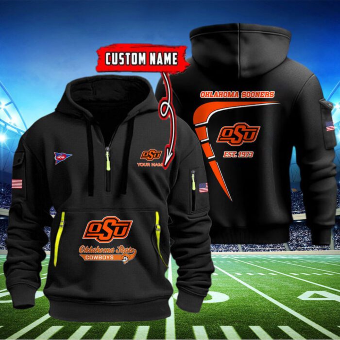 Oklahoma State Cowboys Quarter Zip Hoodie NCAA2033