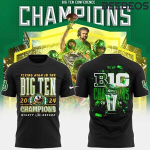 Oregon Ducks 2024 Big Ten Football Conference Champions Flying High In The Big Ten Tee