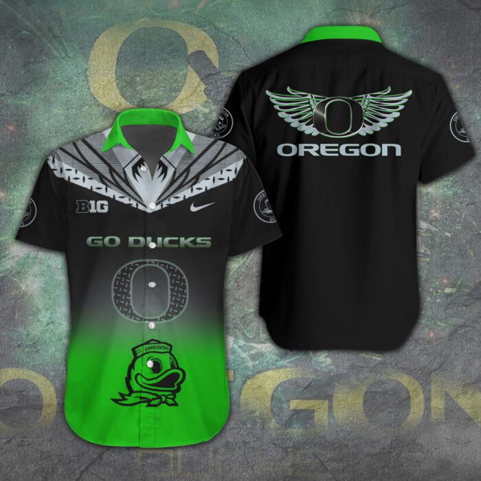 Oregon Ducks Football Short Sleeve Dress Shirt CGN5301