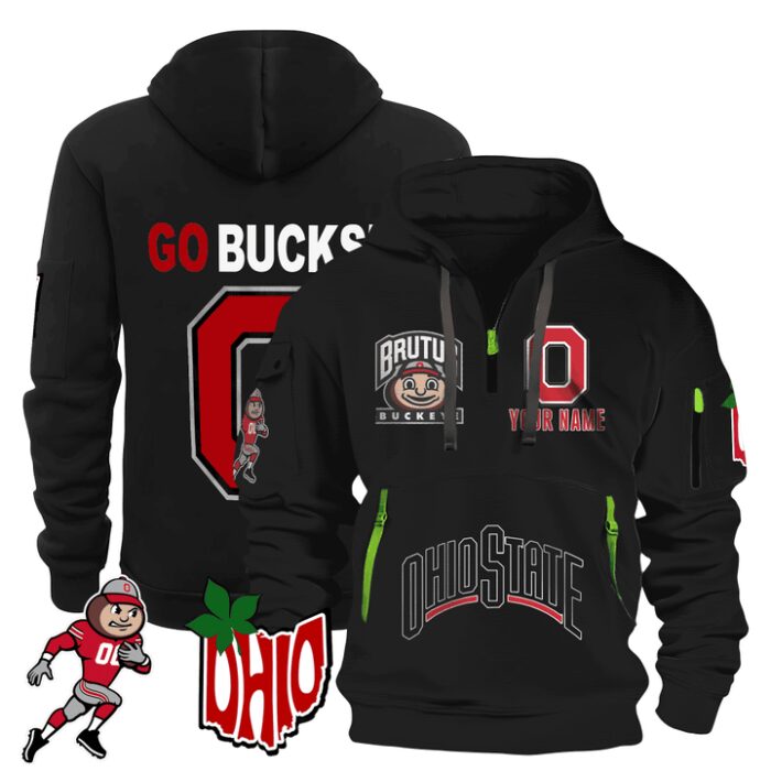 Personalized Ohio State Buckeyes Quarter Zip Hoodie