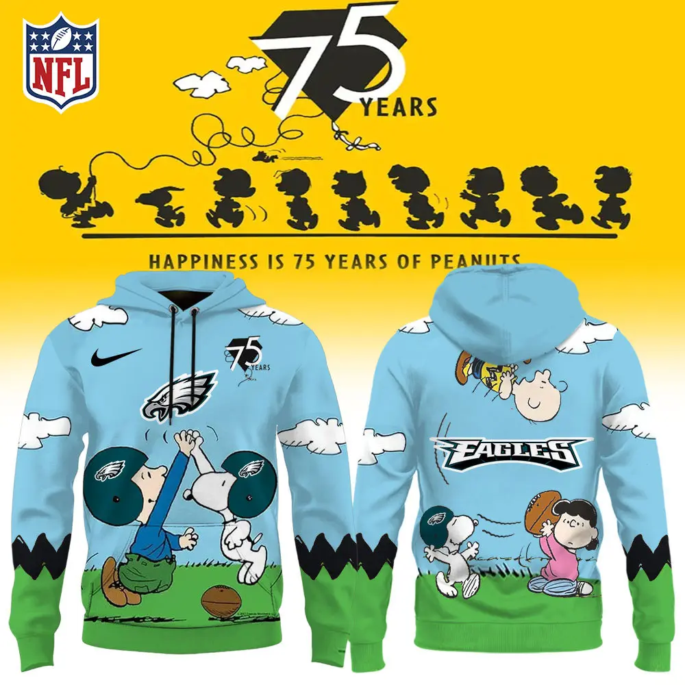 Philadelphia Eagles NFL X Snoopy Peanuts' 75th Anniversary Unisex Hoodie