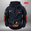 Philadelphia Flyers NHL Swoosh Hooded Lace Up Retro Vintage Hoodie Custom Name