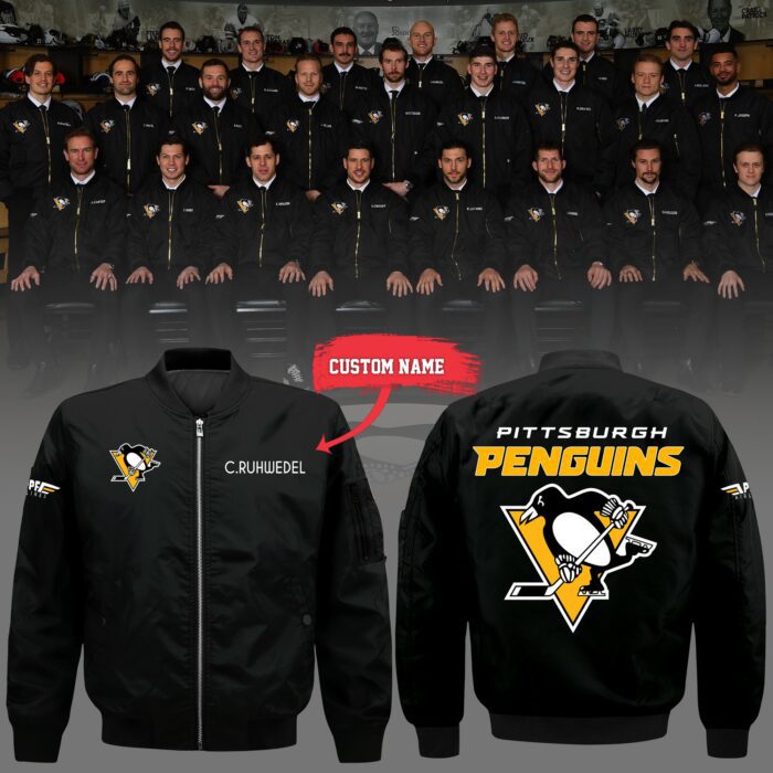 Pittsburgh Penguins Hockey Team Zip Bomber Jacket Jacket BCT1021