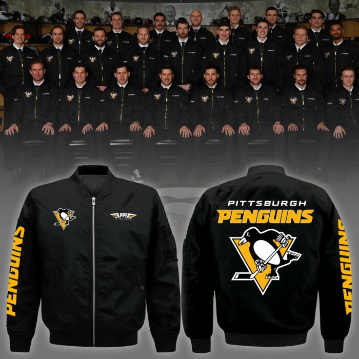 Pittsburgh Penguins Hockey Team Zip Bomber Jacket Jacket BCT1022