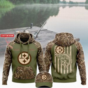 Pittsburgh Steelers NFL x Fishing Unisex Hoodie Cap Joggers Set - Military Green  HCJ1629