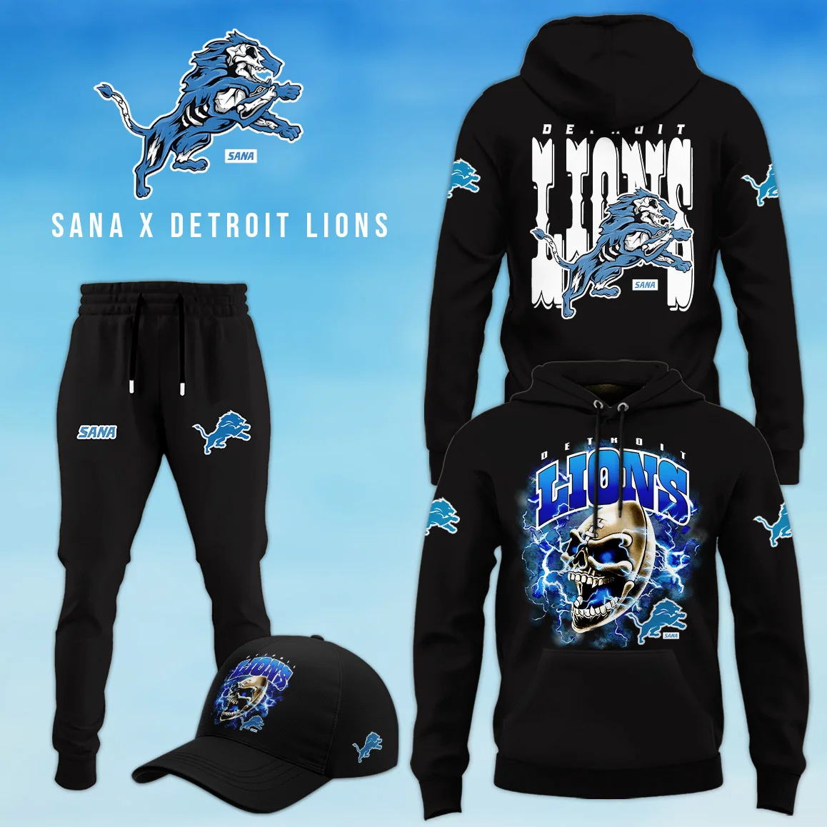 Sana X Detroit Lions Hoodie Set GHS2066