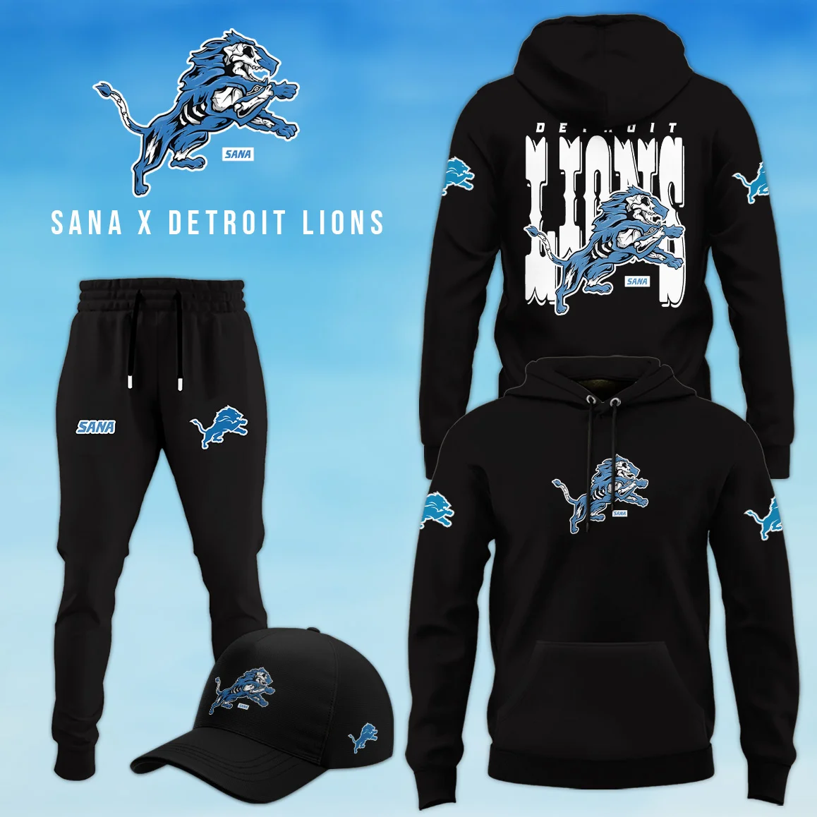 Sana X Detroit Lions Hoodie Set GHS2069