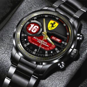 Scuderia Ferrari x Charles Leclerc Black Stainless Steel Watch CGN5037