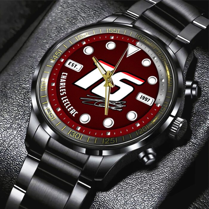 Scuderia Ferrari x Charles Leclerc Black Stainless Steel Watch CGN5040