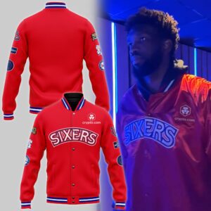 Sixers  Philadelphia 76ers Basketball Team Baseball Jacket