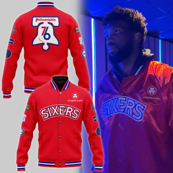 Sixers  Philadelphia 76ers Basketball Team Baseball Jacket