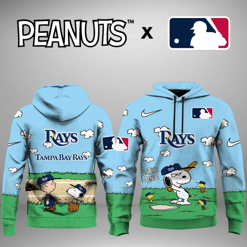 Tampa Bay Rays MLB X Snoopy Peanuts' 75th Anniversary Unisex Hoodie