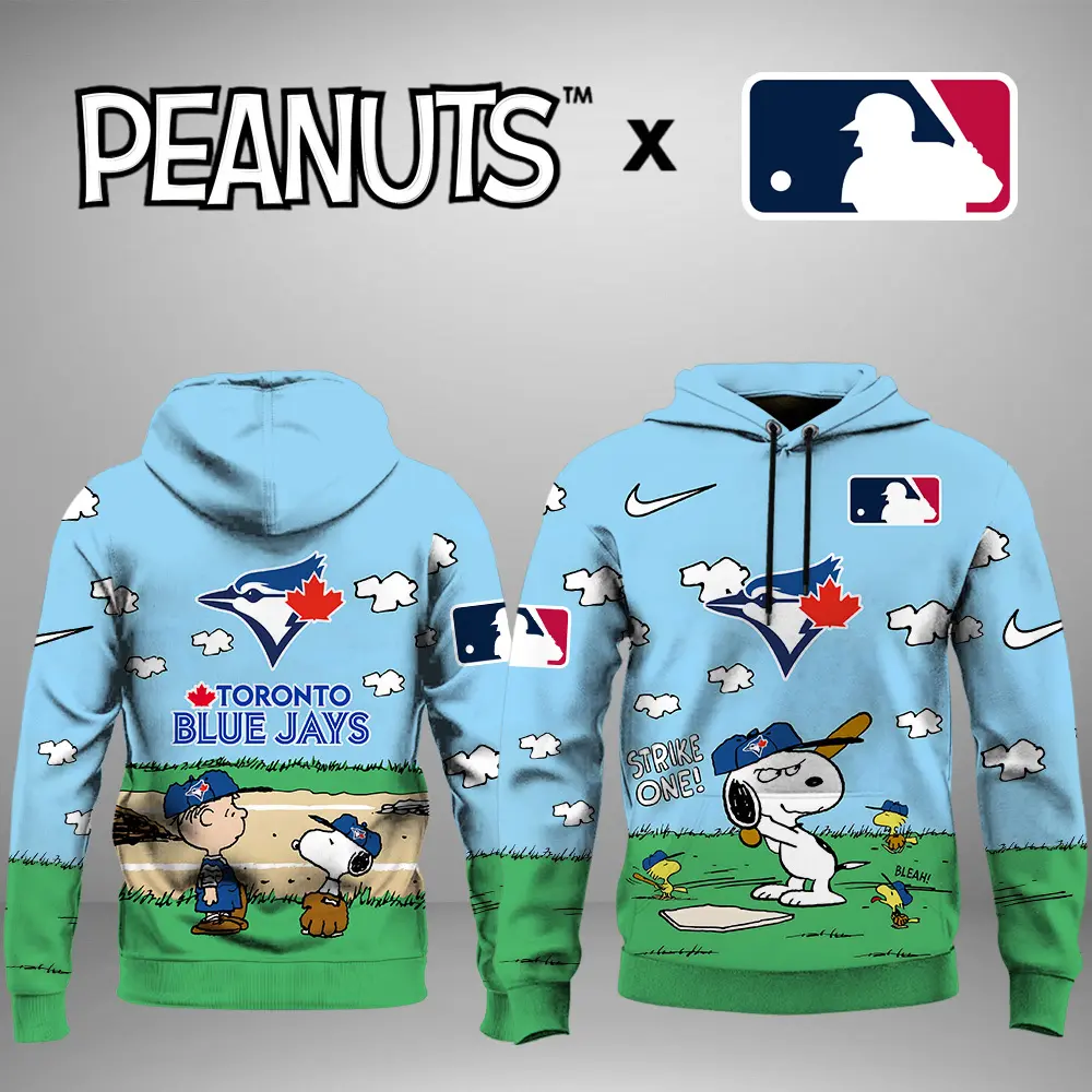 Toronto Blue Jays MLB X Snoopy Peanuts' 75th Anniversary Unisex Hoodie