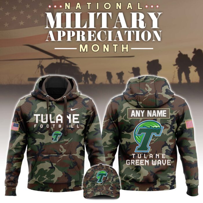 Tulane Green Wave x NCAA National Military Appreciation Month Unisex Hoodie Cap Joggers Set 2024/25 HCJ1199