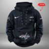 Washington Capitals NHL Swoosh Hooded Lace Up Retro Vintage Hoodie Custom Name