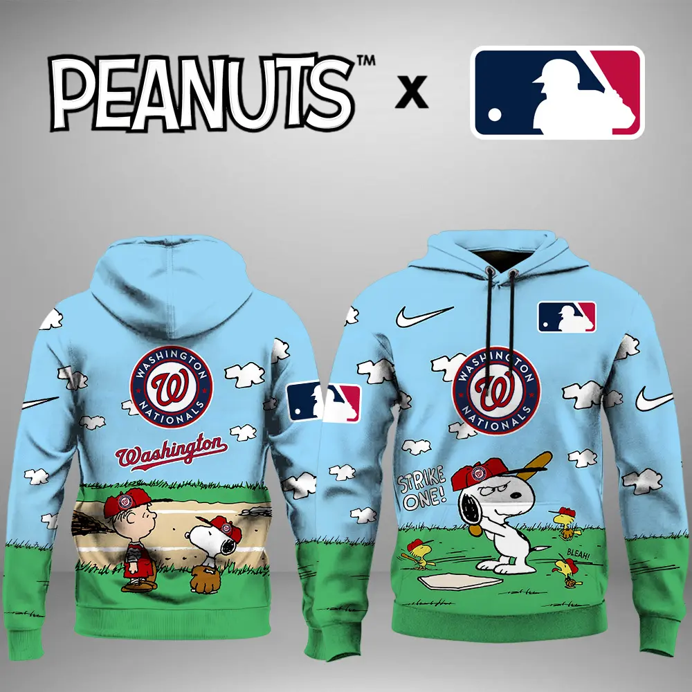 Washington Nationals MLB X Snoopy Peanuts' 75th Anniversary Unisex Hoodie