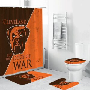 Cleveland Browns Logo Slip The Dogs Of War Bathroom Set BRS2715