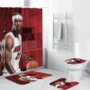 Miami Heat Jimmy Butler No 22 Red Waterproof Shower Curtain Non-Slip Toilet Lid Cover Bath Mat Bathroom Set BRS2601