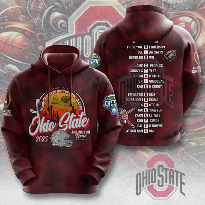 Ohio State Buckeyes Football Performance Unisex Hoodie GCL1083