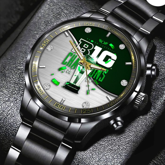 Oregon Ducks Football Black Stainless Steel Watch GCL1071