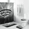 San Antonio Spurs Logo Galaxy White Waterproof Shower Curtain Non-Slip Toilet Lid Cover Bath Mat Bathroom Set BRS2656