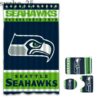 Seattle Seahawks Logo EST 1976 Waterproof Shower Curtain Non-Slip Toilet Lid Cover Bath Mat Bathroom Set