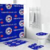 Toronto Blue Jays4 Waterproof Shower Curtain Non-Slip Toilet Lid Cover Bath Mat Bathroom Set BRS2135